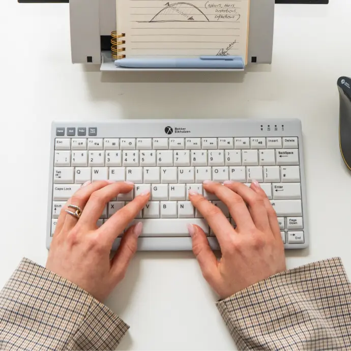 Check out compact ergonomic keyboards like the UltraBoard 950 BakkerElkhuizen UltraBoard 950 compact ergonomic keyboard