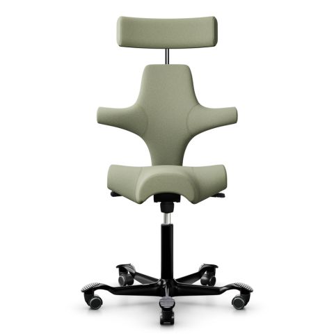 The HAG Capisco 8107 swivel chair with saddle seat and headrest