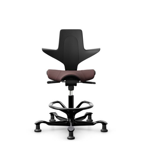 The HAG Capisco Puls 8020 - plastic swivel chair with saddle seat, upholstered